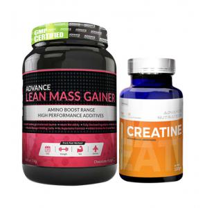 Advance nutratech combo of lean mass gainer chocolate 1kg and creatine monohydrate unflavored 100gm